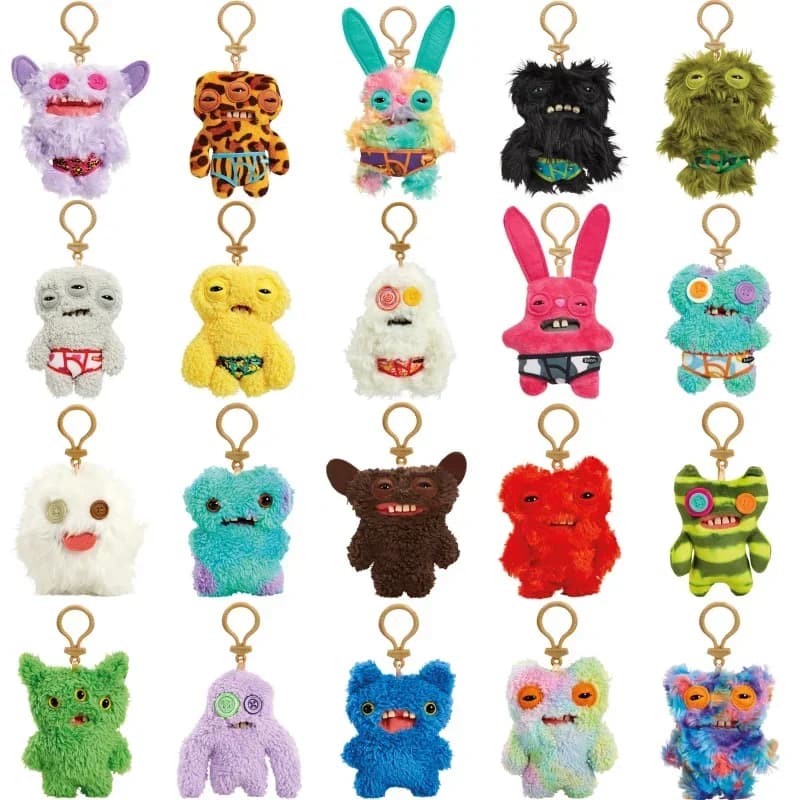 Fuggler morbido peluche bambole portachiavi brutto sorriso denti mostro ciondolo Fugg occhi larghi bizzarro nero divertente zaino portachiavi regali 11 cm