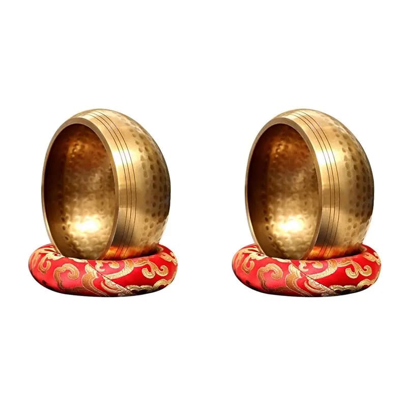 B48B-2X Nepal Handmade Buddha Sound Bowl Yoga Meditation Chanting Singing Bowl Brass Chime Handicraft Music Therapy