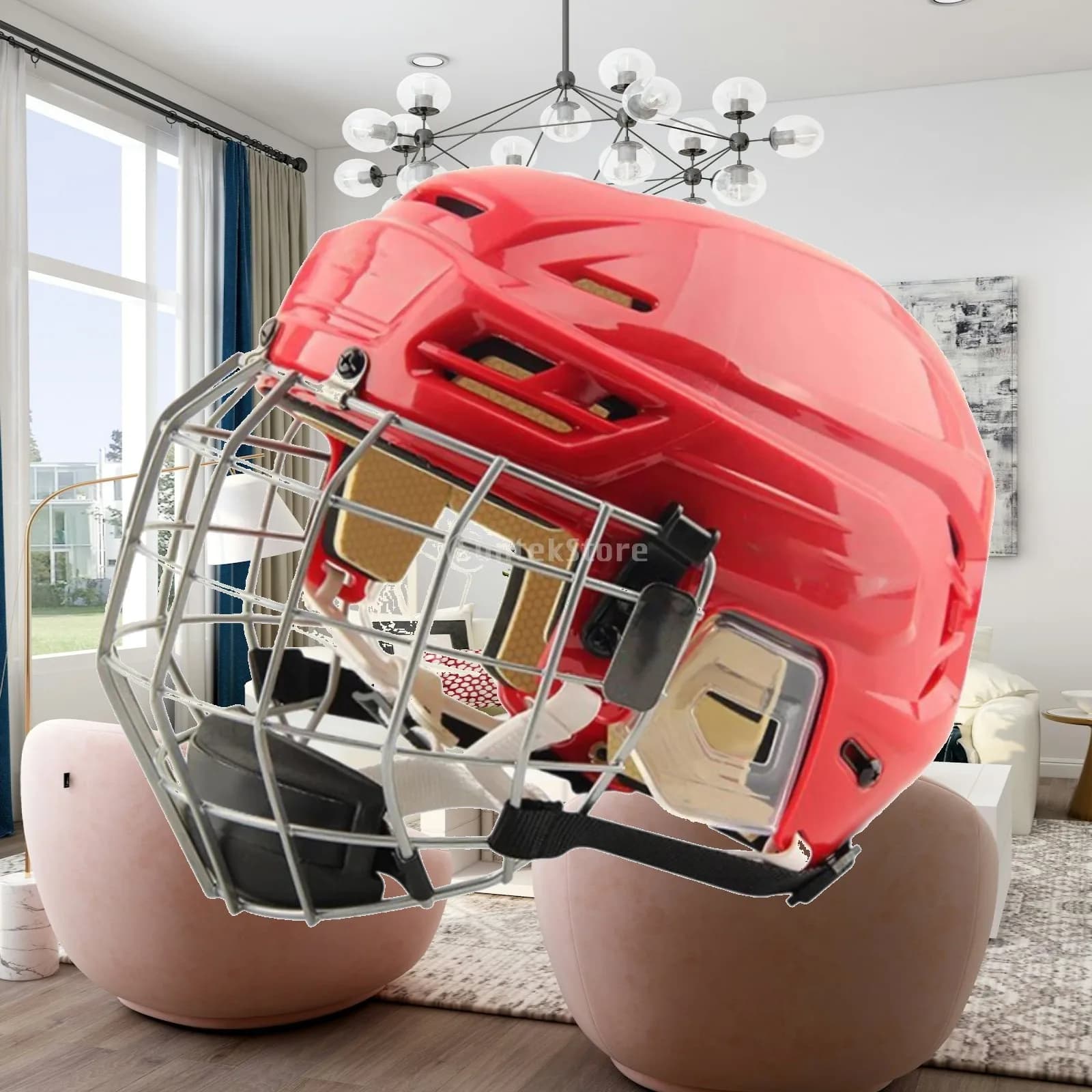 Lightweight Hockey Helmet with Breathable Facemask Adult Skating Helmet Training Competition for Ice Speed Skating