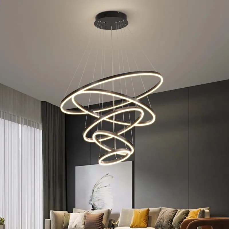 Lampade a sospensione moderne con luci a LED per scale, lampadari a LED per soggiorno, lampade a sospensione per sala da pranzo, illuminazione interna.