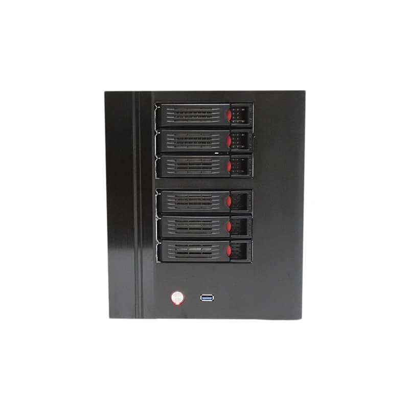 NAS Chassis 6-Drive Home compatibile Mini ITX Scheda madre Hot Swap Server di archiviazione di file Custodia per computer