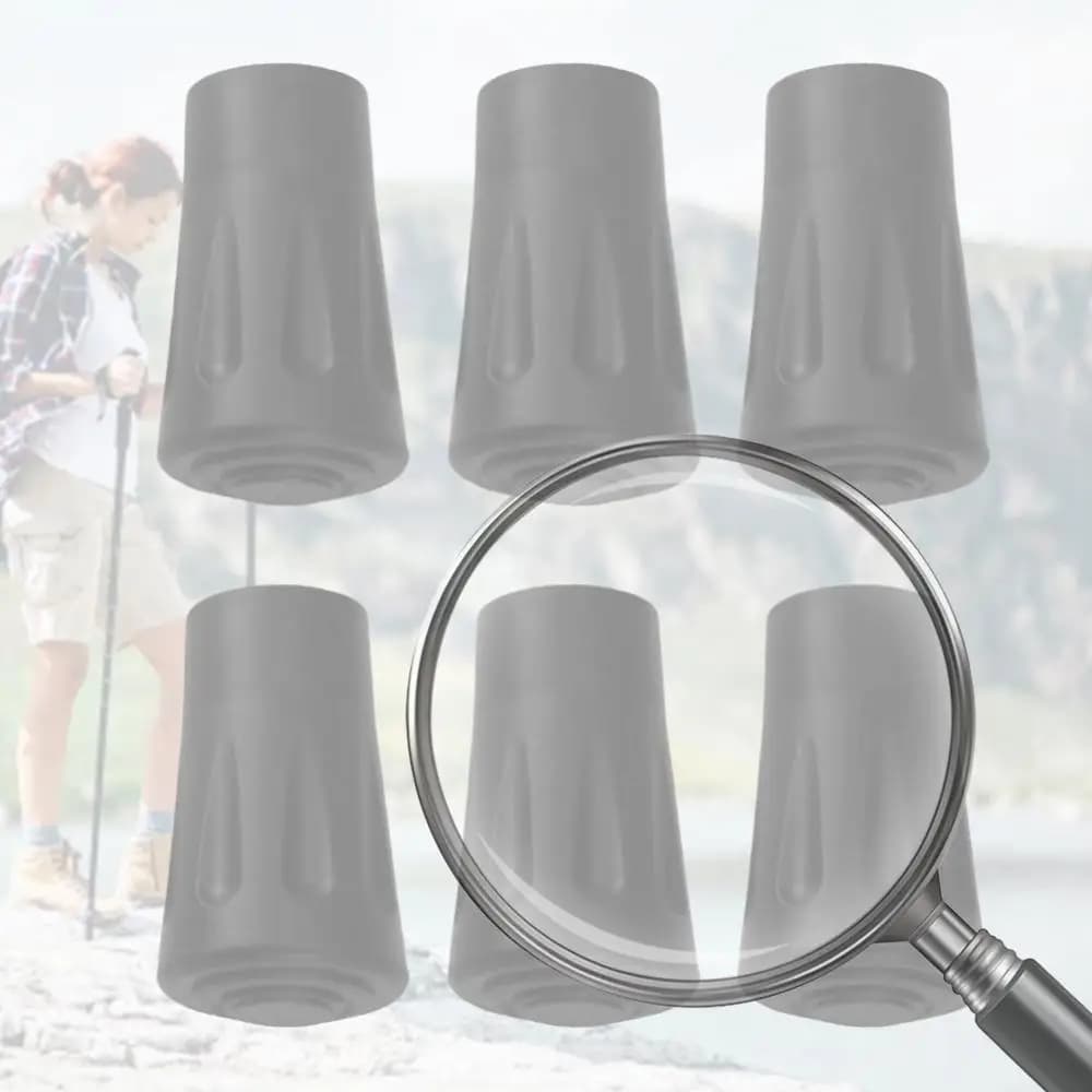 6 Pieces Rubber Anti-slip Mats for Trekking Sticks, Light External Protection