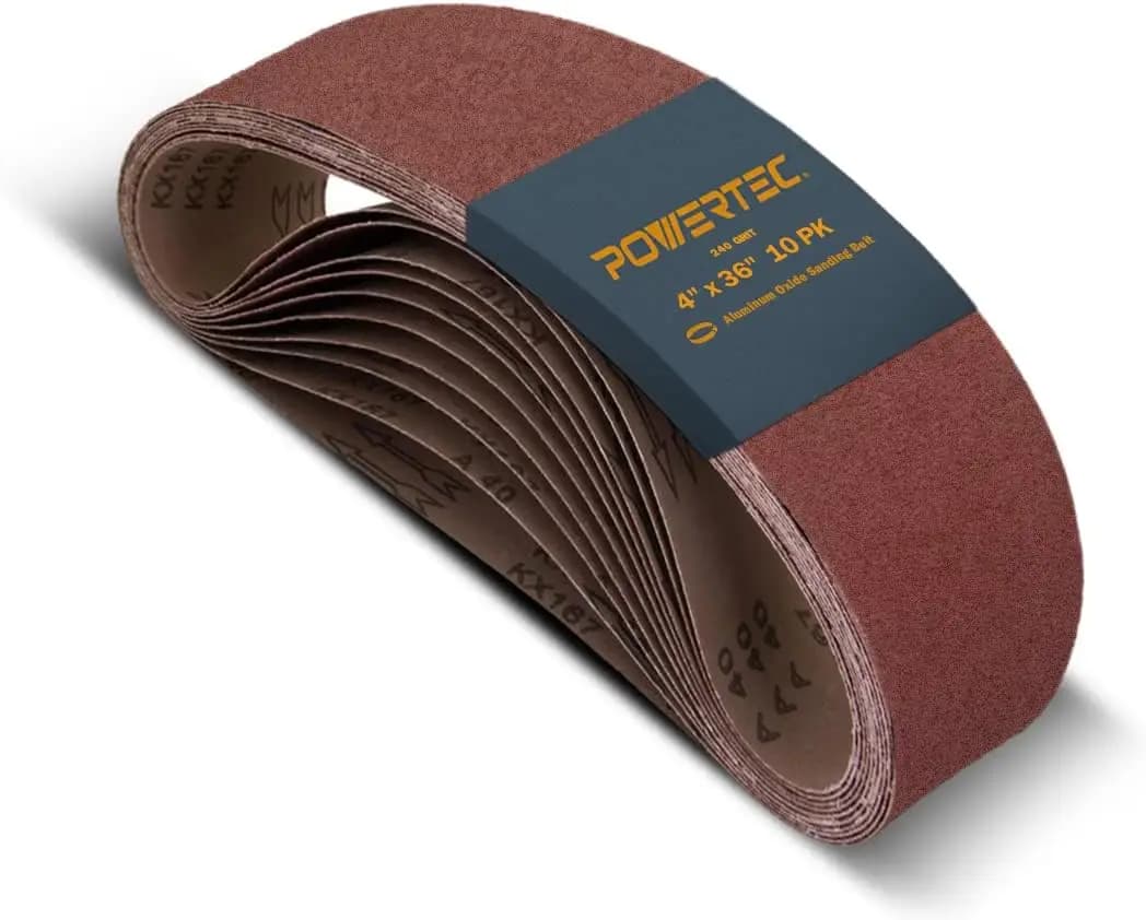 10 Pezzi Nastri Abrasivi 4x36 Grana 240 in Ossido di Alluminio per Levigatrice a Nastro e a Disco da Banco, Lavorazione del Legno, Lavorazione dei Metalli, Vernice, Ruggine