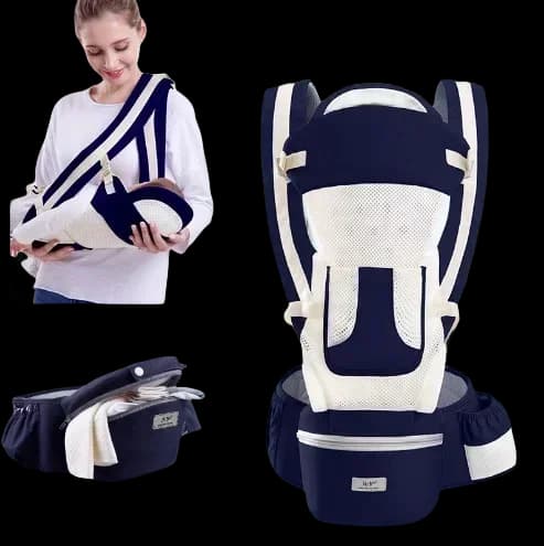 Marsupio per marsupio con borsa portaoggetti Spalla a marsupio Swaddle Sling Infant Kid Wrap Zaino ergonomico Hipseat