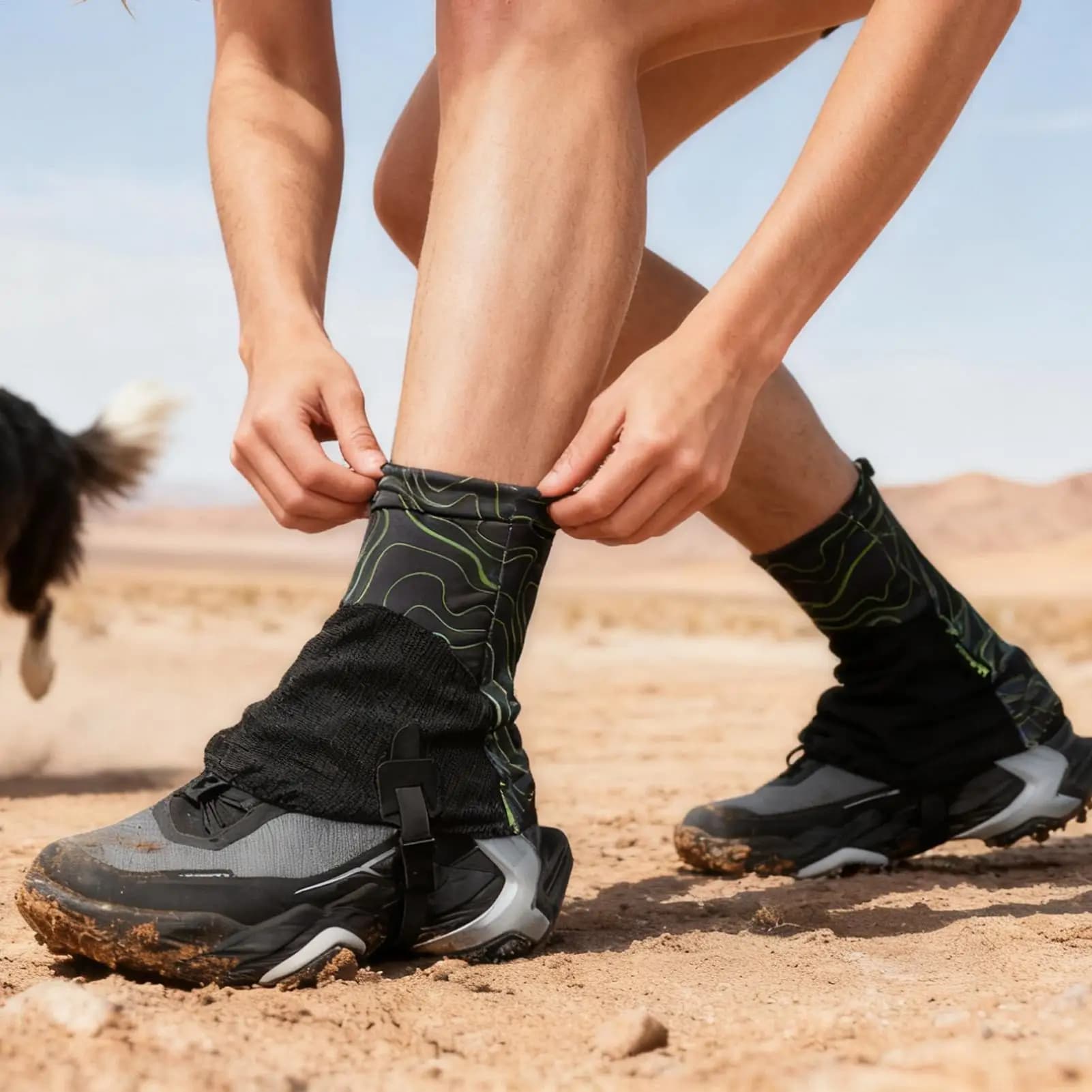 Ghette da trail basse, copaviglie regolabili traspiranti per scarpe, 1 paio di Gatori all'aperto per escursioni, corsa, campeggio, dropship