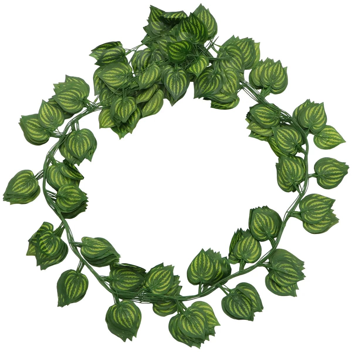 12 Pieces of Decorative Artificial Sheets, Simulate Green Copper Plants, Ecological Plastic Realistic Garlands for Home Wall Decoration