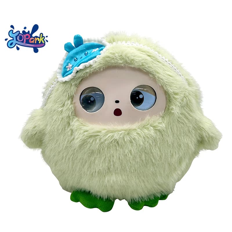 Jopark ODM Kawaii Rotondo Dun Dun Ledodo AI Peluche Carino Verde Morbido Tessuto Hi-Tech Intelligente Peluche Giocattoli Educativi Per Bambini