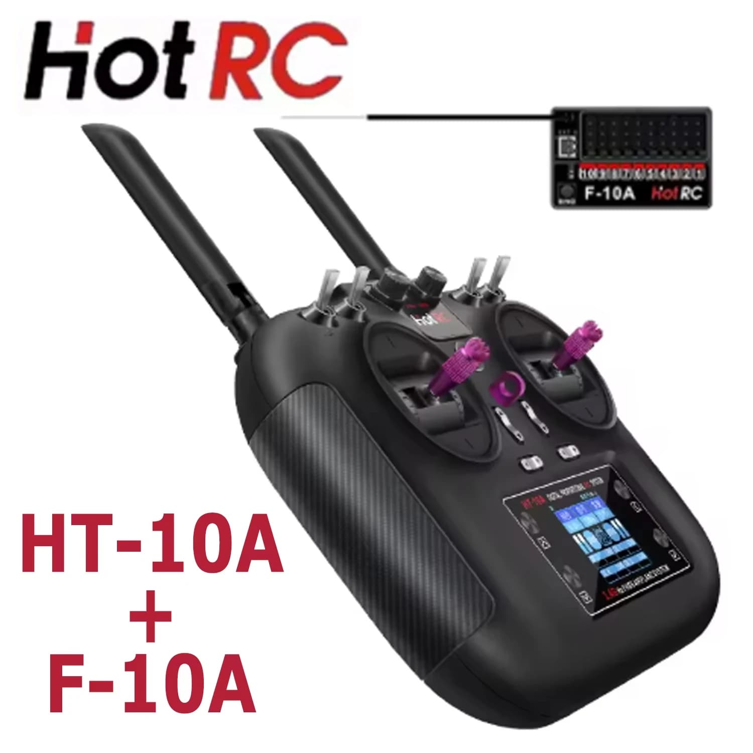 Ricevitore RC HOTRC HT-10A HT10A 2.4Ghz 10CH F-10A F10A per Aeromodelli, Veicoli, Barche, Auto e Droni