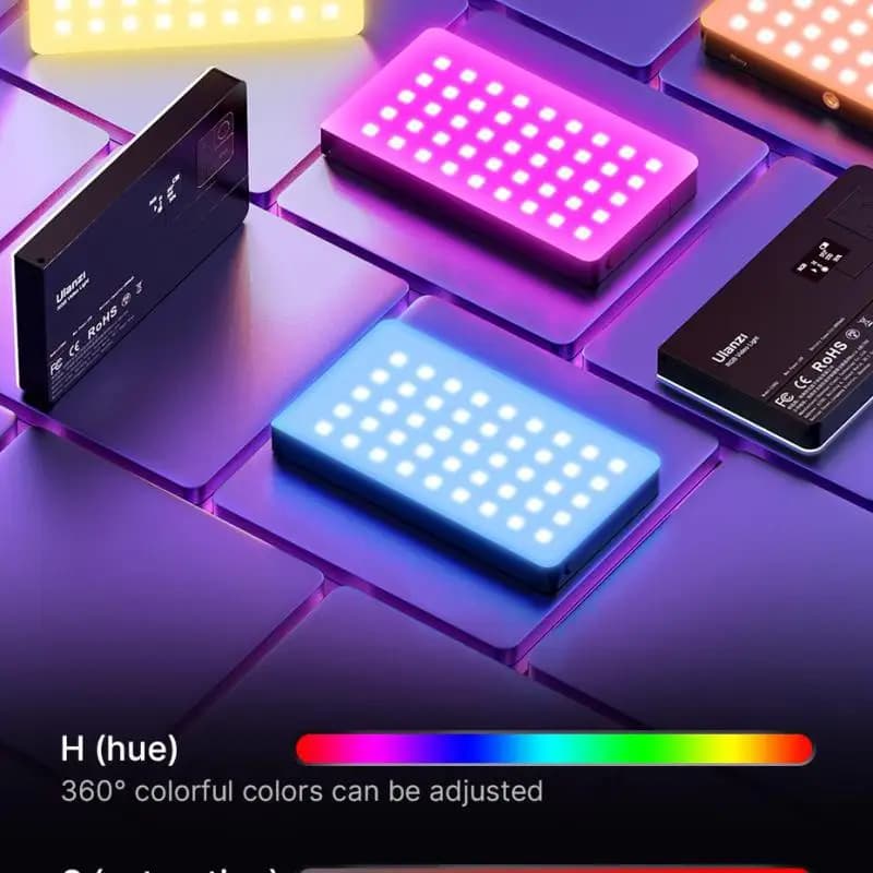 Ulanzi LT002 Luce di riempimento tascabile da 7 pollici CRI 95+ con nido d'ape 4000mAh Fotocamera Lig Pannello LED RGB a colori