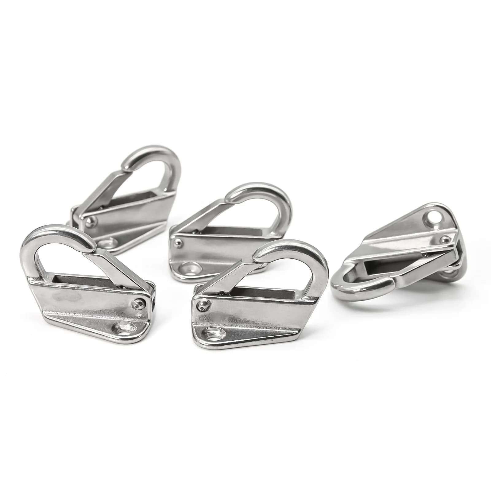 5X Stainless Steel 316 Spring Locked Fender Hook Snap Fending Hook Attach Rope Boat Sail Tug Ship Boat Marine Hardware