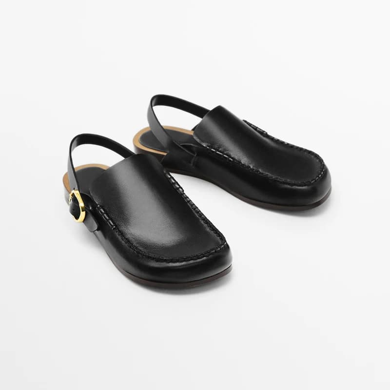 Slingbacks in pelle di mucca scarpe donna punta tonda scarpe basse donna fondo spesso gladiatore Sandalias Mujer mocassini Casual scarpa