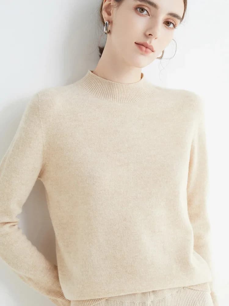 AOSSVIAO 2026 Maglione da Donna a Collo Alto Tinta Unita Autunno Inverno, Pullover Casual in Maglia, Abbigliamento Femminile, Top Morbidi Essenziali