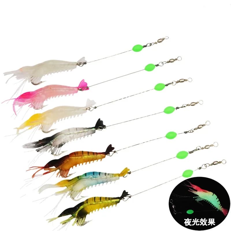 Esche Morbide da Pesca a Forma di Gamberetto con Amo in Filo d'Acciaio, Esche Artificiali Luminose 9cm 5.2g Super Attraenti, Set da 5 Pezzi IN OFFERTA