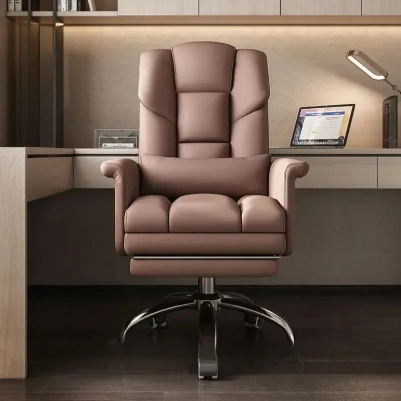 Sedia da Ufficio con Gambe in Acciaio Stile Europeo, Sedia per Computer Aziendale con Schienale, Sedia da Gaming Reclinabile per Casa
