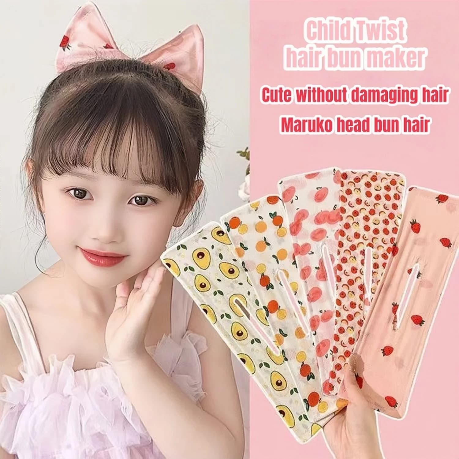 Hair plate for children, nice and adjustable, with band and bow clasp, accessories for horsetail hairstyles.