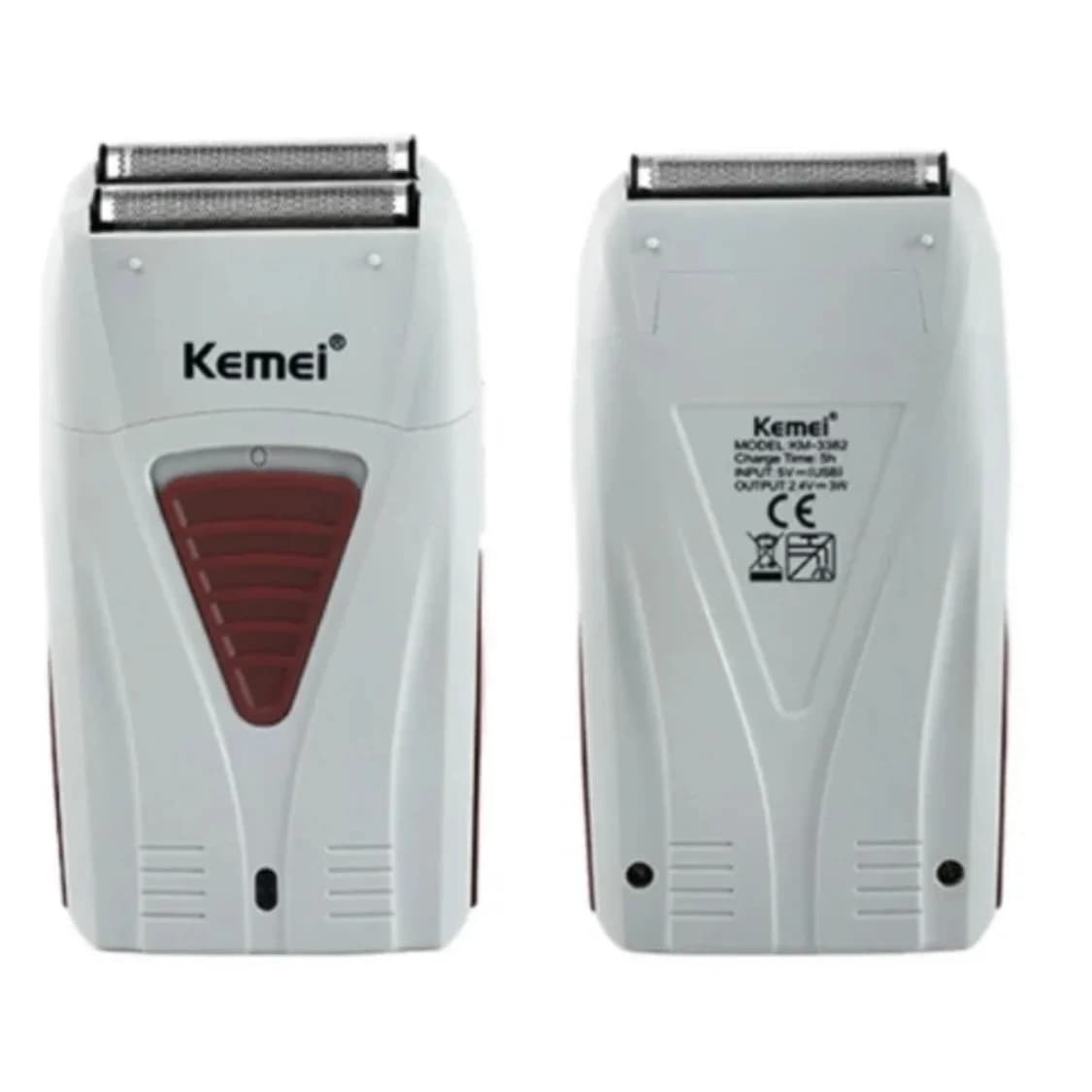 Kemei 3382 Electric Razor for Men Lamina Razor USB Rechargeable Double Blade Head Barba Barba Trimmer Machine