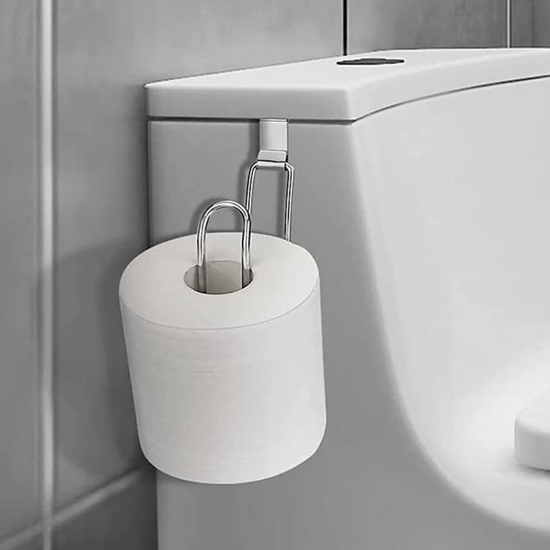 Portarotolo da parete per carta igienica - Facile da installare, con finitura verniciata, salvaspazio, design senza foratura