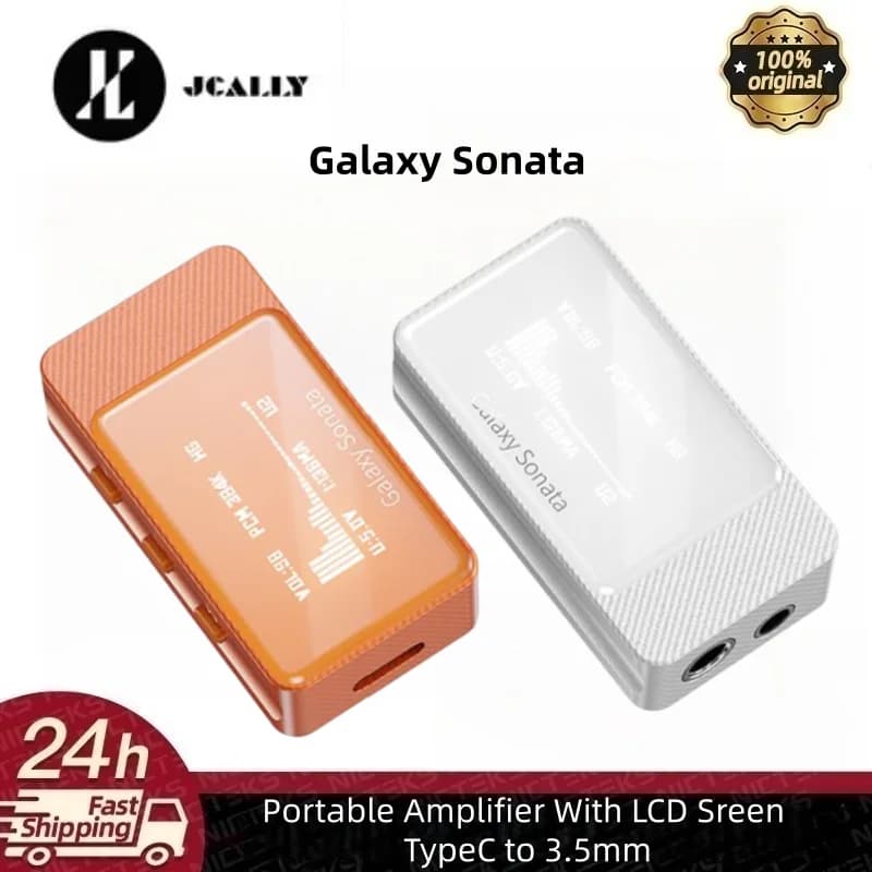 JCALLY Galaxy Sonata Dual CS43198 DAC AMP Dongle Audio con Schermo LCD, Amplificatore per Cuffie da Type-C a 3.5mm 4.4mm, Supporto Microfono