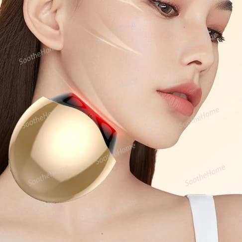 Dispositivo elettrico a induzione, dispositivo di bellezza domestico, strumento per massaggio facciale con sollevamento della luce colorata, cannone al collagene con riscaldamento a vibrazione