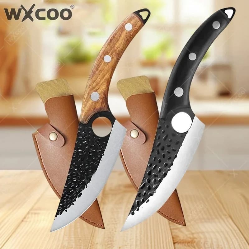WXCOO Coltello da Disosso Professionale Giapponese per Macellaio, Coltello da Cucina per Chef, Coltello per Frutta, Mannaia per Carne
