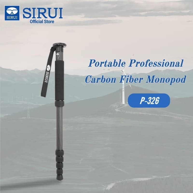 SIRUI P-326 Monopiede Professionale Portatile Leggero in Fibra di Carbonio per Fotocamere DSLR e Videocamere, Carico Massimo 10kg