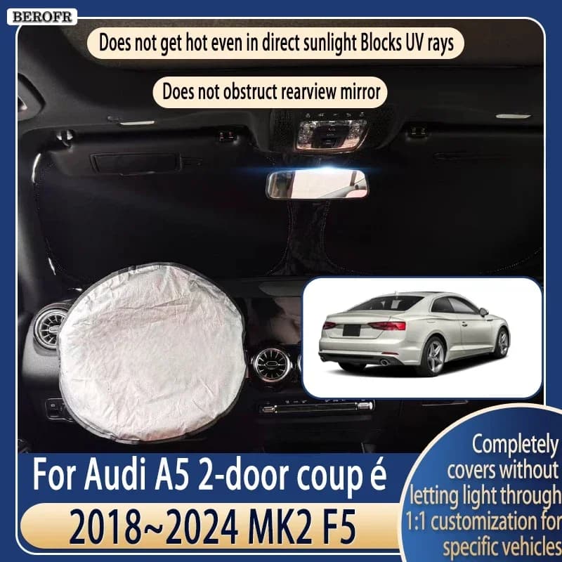 Steering wheel Car Sun Visor For Audi A5 2-door coupe F5 2018~2024 23 Summer Cooling Accessories Front Windshield Sunshade Heat