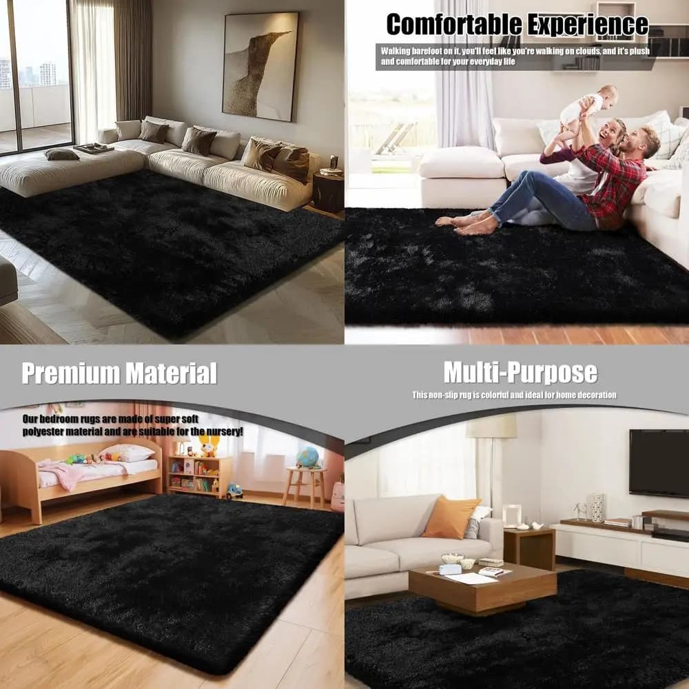 Luxury Shag Carpets, 8x10 per Stay, Soft Soft Carpet, Ideal for Bedrooms, Children's Rooms and Home Furniture