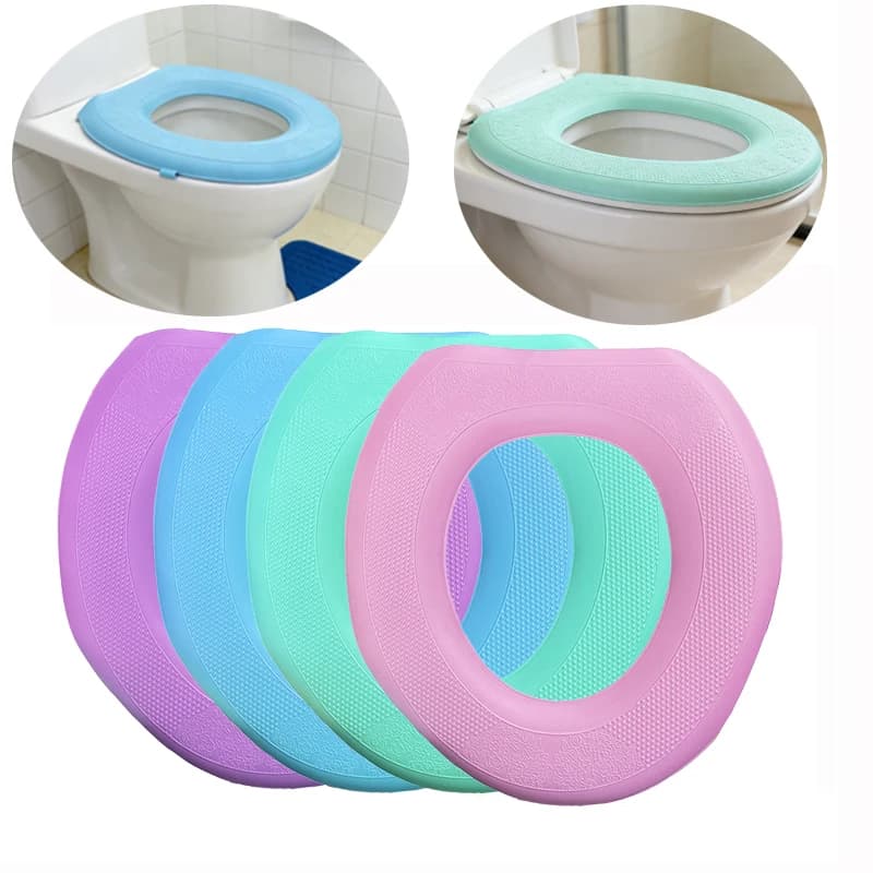 Copriwater a forma di O, impermeabile e morbido, lavabile, per WC