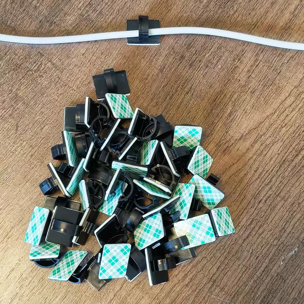 50 pcs 100 pcs Adhesive Clips Two-sided Tape Adhesive Cable Clips Cable Management Clamps Support