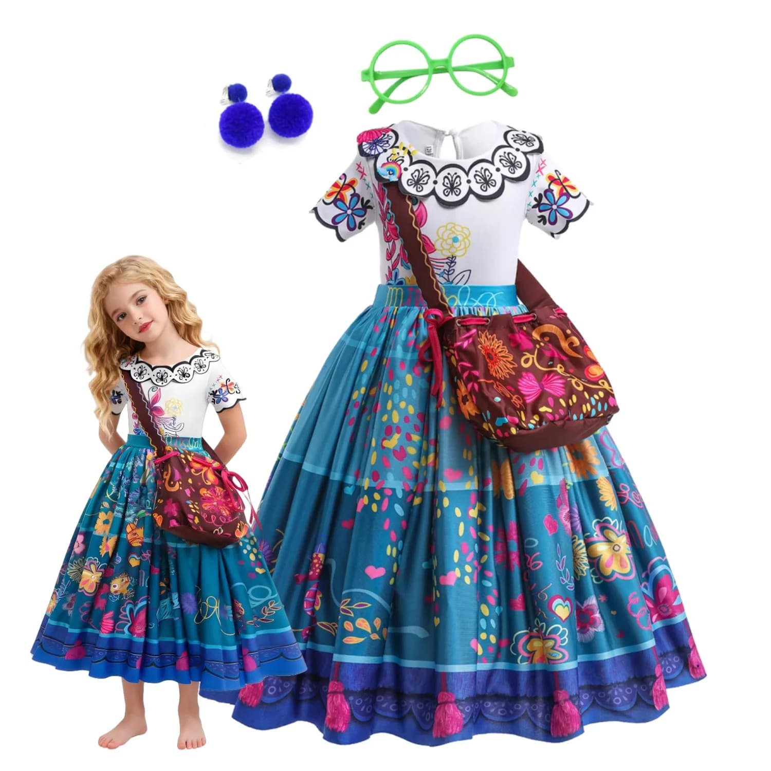 Encanto Mirabel Dress Up bambini Costume di Halloween Cosplay 2-10Y Cartoon Fancy Carnevale Festa di compleanno Costume Vestito da bambino