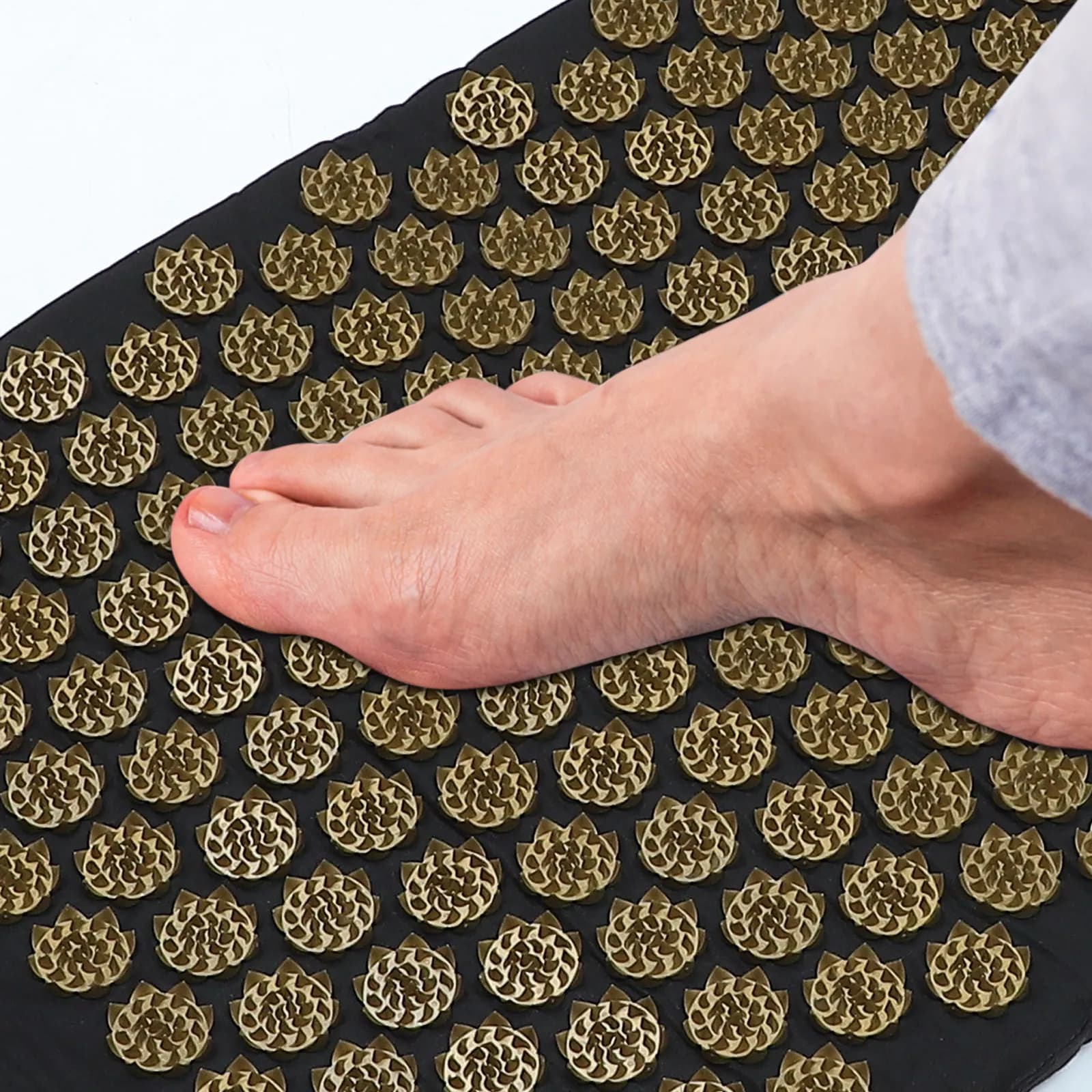 2 Pezzi Tappetino Yoga Lavabile con Punti di Agopressione, Cuscino Massaggiante Shiatsu, Accessorio per Agopuntura Grigio