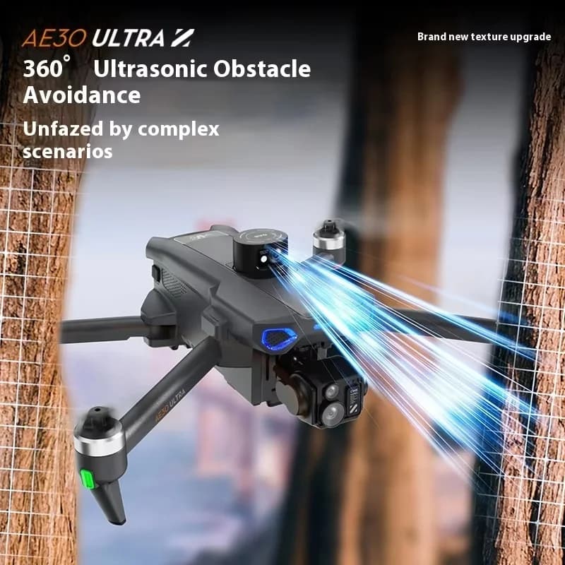 Drone per fotografia aerea AE30 HD 8K con giunto cardanico a tre assi GPS ritorno automatico telecomando giunto cardanico a tre assi RC Quadcopter