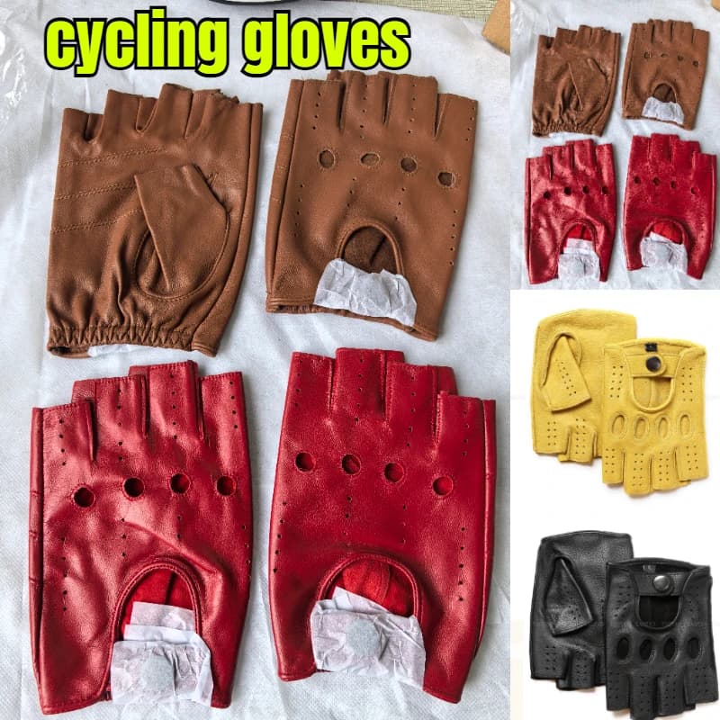 Summer Motorcycle Gloves, Men's Leather Gloves, Unlined Half Finger Gloves, Motorcycle Riding Protective Equipment