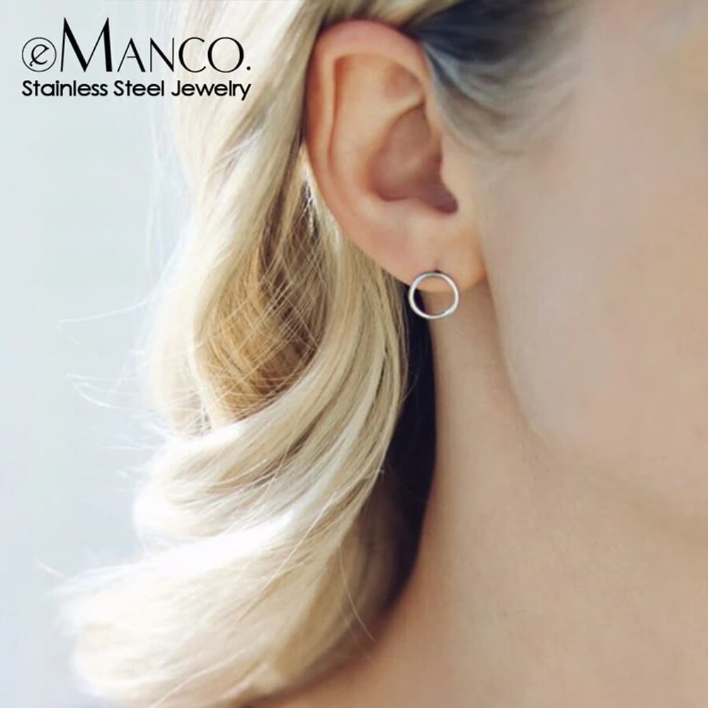 EMANCO Women Hollow Out Beautiful Stud Earrings for Women Minimalist Stainless Steel Earrings Hypoallergenic Earrings