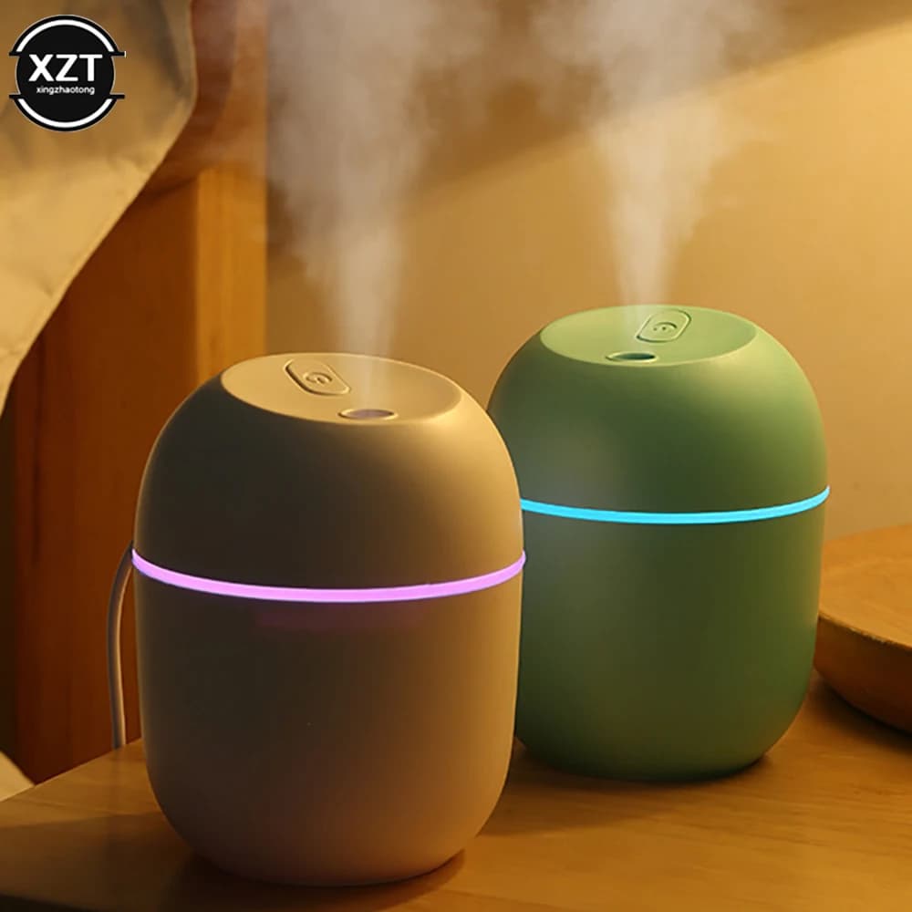 220ml USB Umidificatore Atomizzatore Aroma Diffusore di olio Umidificatore muto con lampada notturna per auto camera da letto Spruzzatore di nebbia fredda