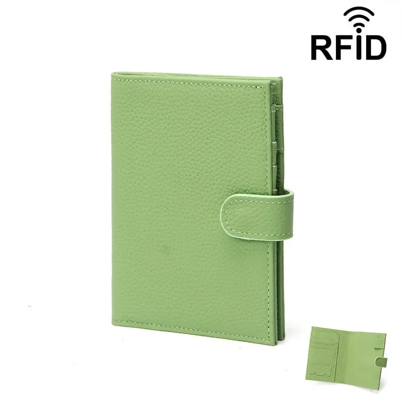 Porta Passaporto RFID da Viaggio in Vera Pelle Ultra Sottile con Scomparto per Carte e Passaporto per Uomo e Donna, Nuovo Portafoglio Lungo in Pelle Bovina 2026