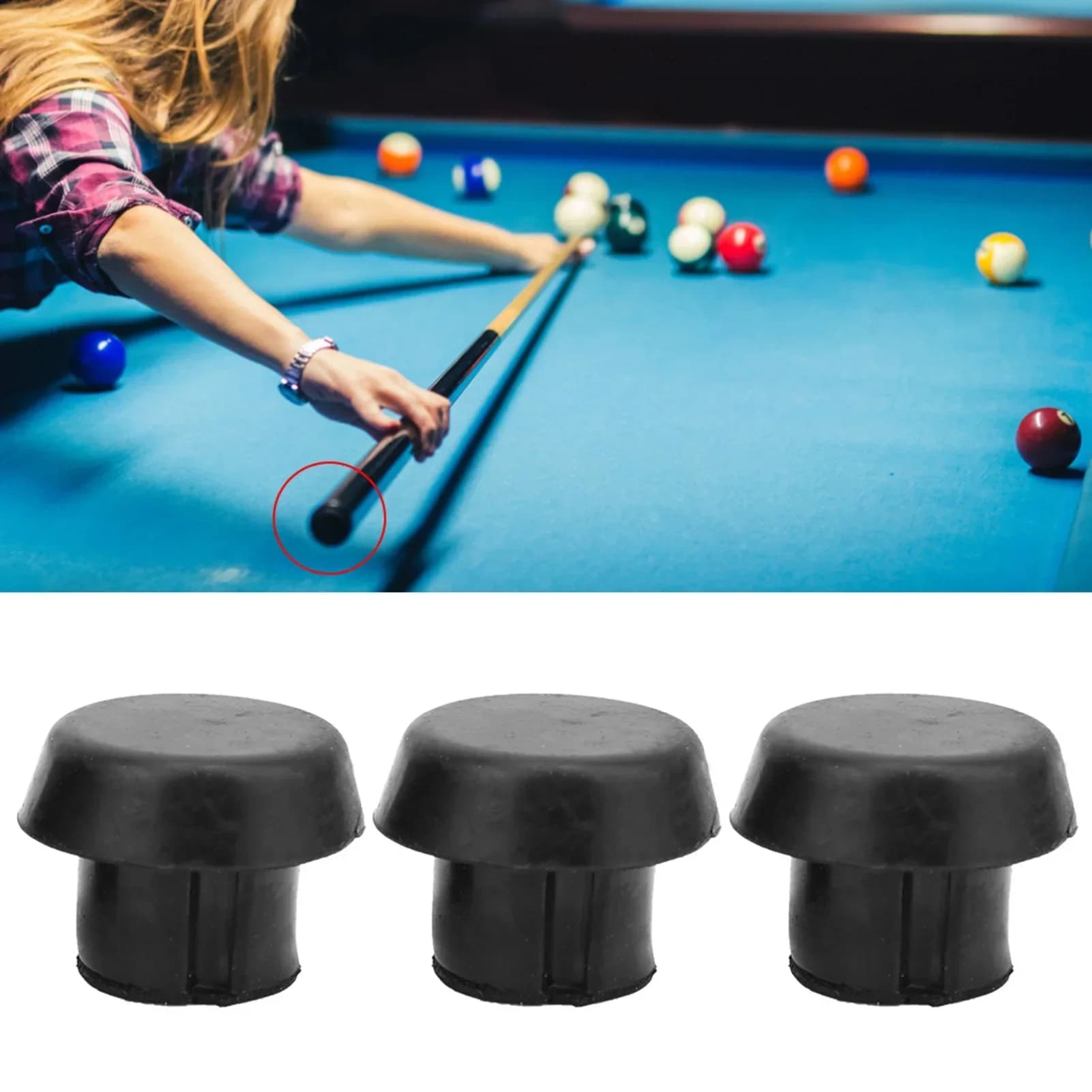 20 pezzi stecca da biliardo fondo tappo in gomma Pad di protezione Pole Tail Cover accessori di protezione