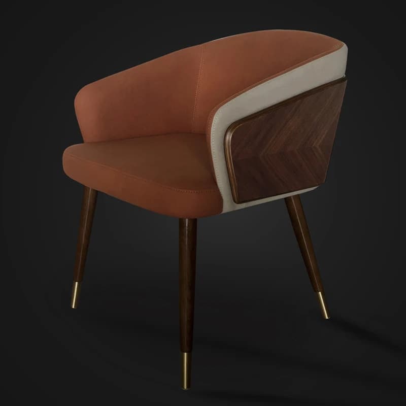 Sedie da pranzo moderne di lusso Poltrona con schienale in legno Sedia da pranzo minimalista per salotto Comodi mobili per sala da pranzo
