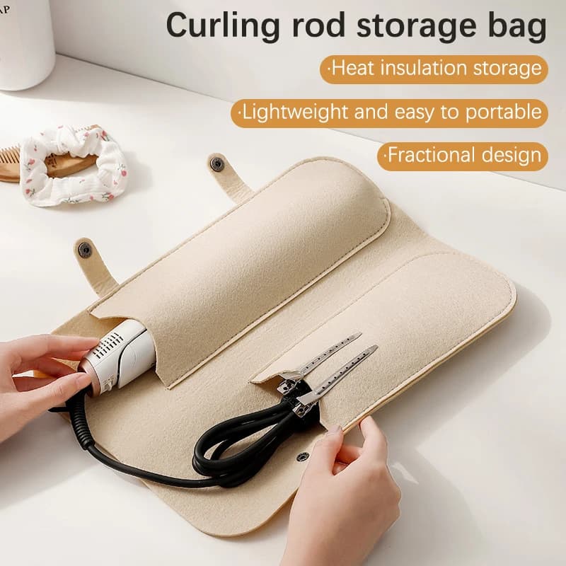 Storage Bags for Iron Curly Hairpins, Travel Case for Plates, Iron Organizer Plate, Insulating Mat for Hairpins