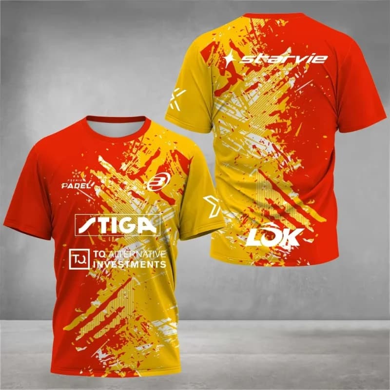 Nuova T-Shirt da Tennis per Uomo ad Asciugatura Rapida, Abbigliamento Estivo per Padel, Maglietta Sportiva a Maniche Corte per Badminton e Corsa