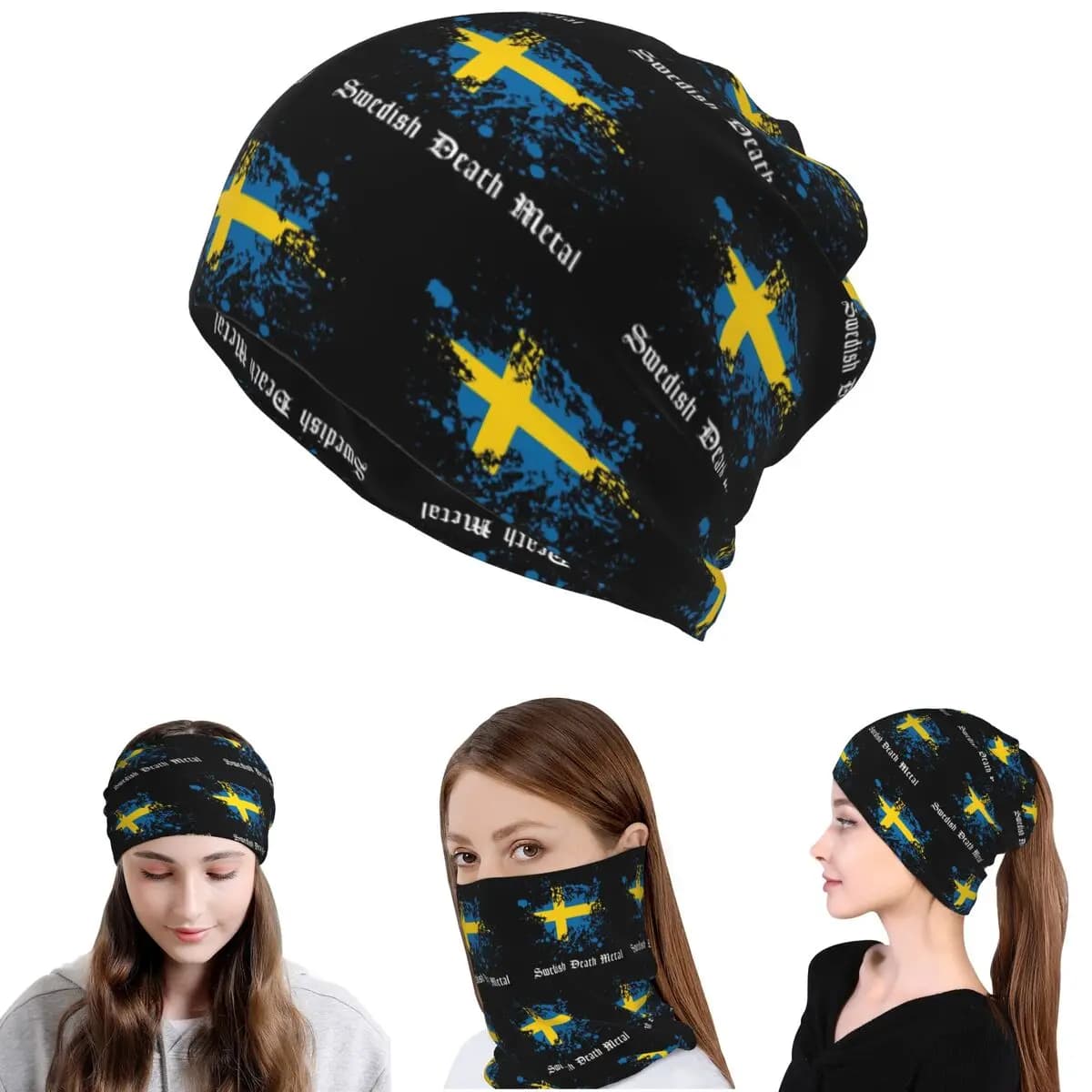 Sciarpa multifunzione con bandiera svedese, ispirata al Black Metal, per ciclismo, calda, unisex, per adulti