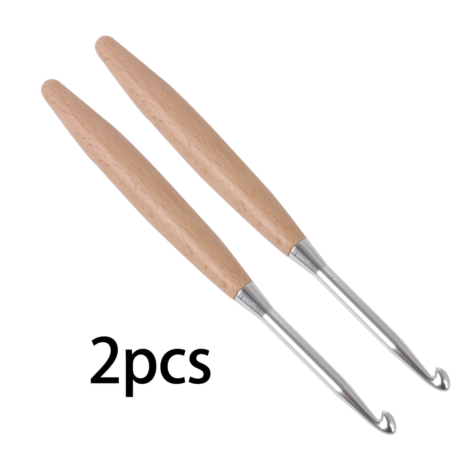 2pcs Wooden Handle Crochet Hook, 6mm, Suitable for Necklace Making