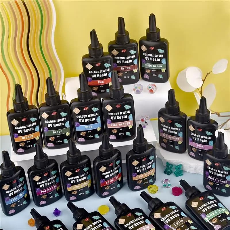 100ml high transparency UV resin glue to fast curing without mixing color for creating resin jewelry made of precious stones DIY