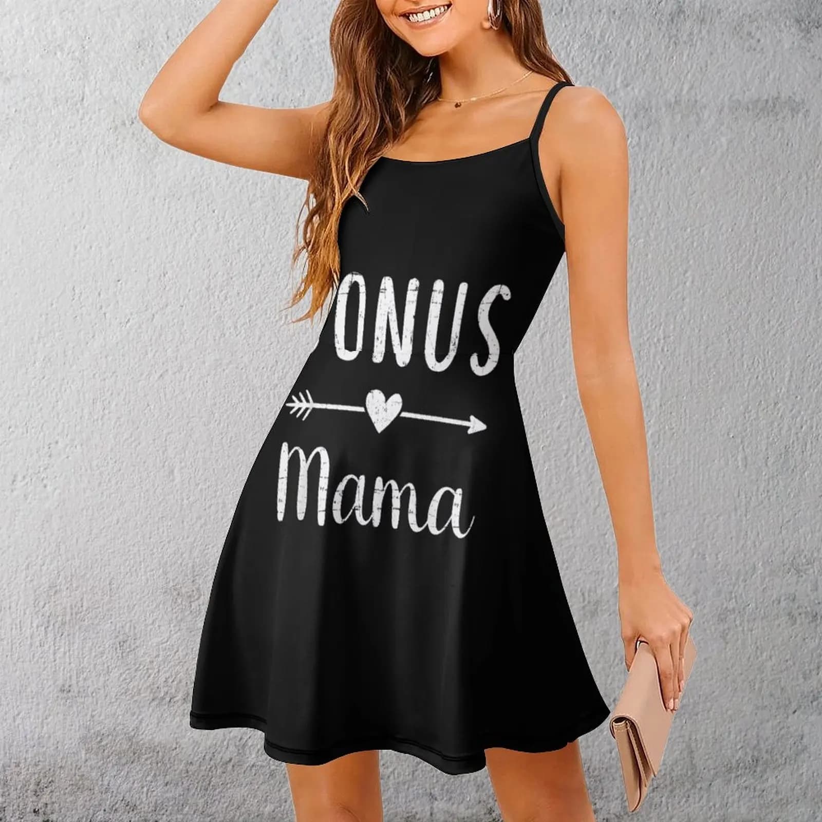 Exotic Bonus Mama Heart Arrow Print Funny Graphic Women's Sling Dress Woman's Dress Funny Novelty Vacations The Dress