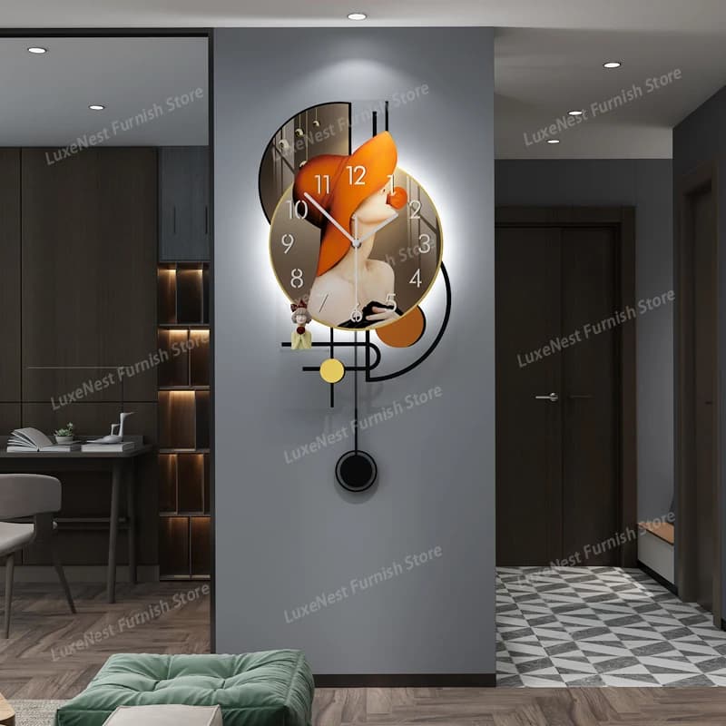 Orologio da Parete Silenzioso Giapponese, Meccanismo al Quarzo, Orologio da Parete Artistico Quadrato, Design Moderno, Decorazione per Soggiorno