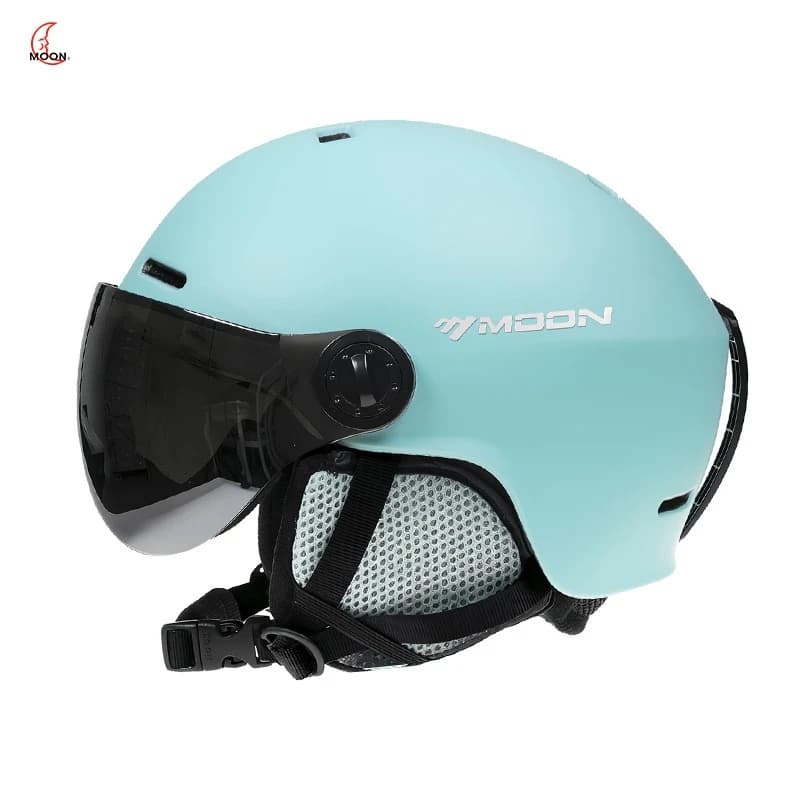 MOON-Casco da sci con occhiali, visiera da neve, formatura, equipaggiamento di sicurezza, sport all'aria aperta, inverno
