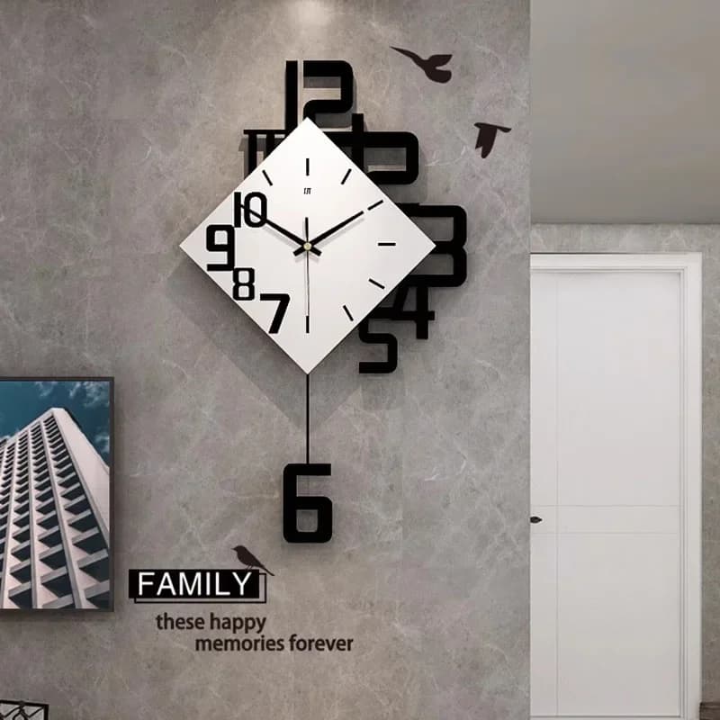 Large Nordic silent quartz wall clock for living room and bedroom Modern house decorations with sweeping movement