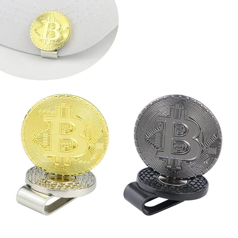 1Pc accessori da Golf Mark Hat Clip Ball Marker Set cappello magnetico Clip Mark Bitcoin Shaped Golf Mark pennarello magnetico per cappello