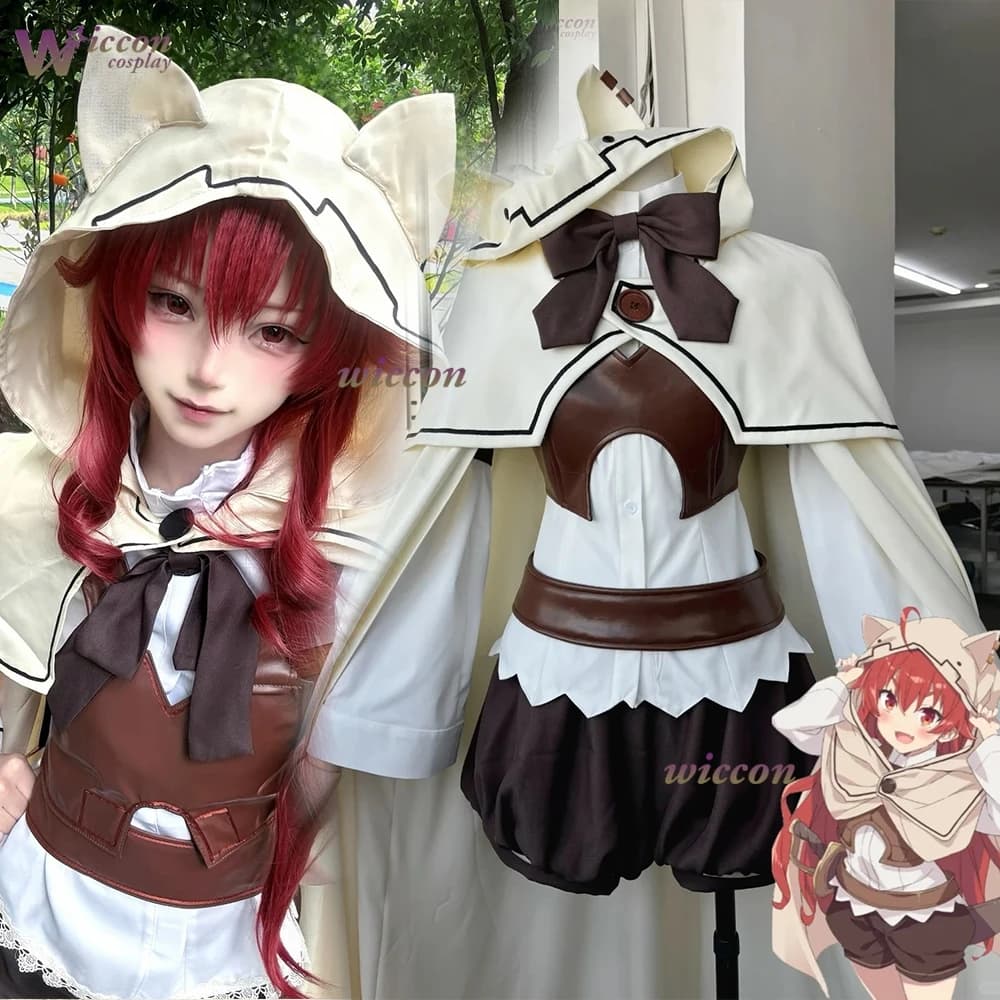 Halloween Anime Cosplay Costume: Mushokuu Tenseii Eris Boreas Greyrat Fullset Outfits Coat Shorts Cape for Women Adult