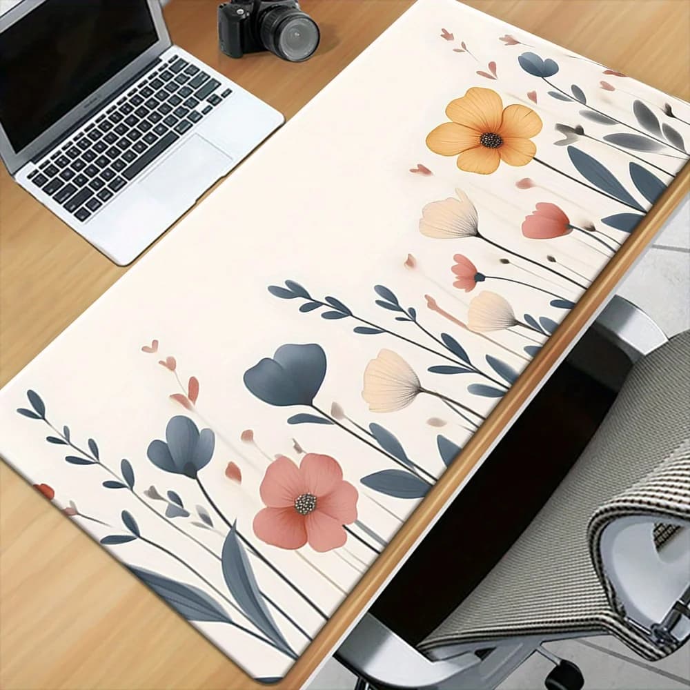 Tappetino per mouse con fiori dei cartoni animati, tappetino per mouse per accessori da gioco per tastiera, tappetino da scrivania per computer, PC, laptop, per giocatori